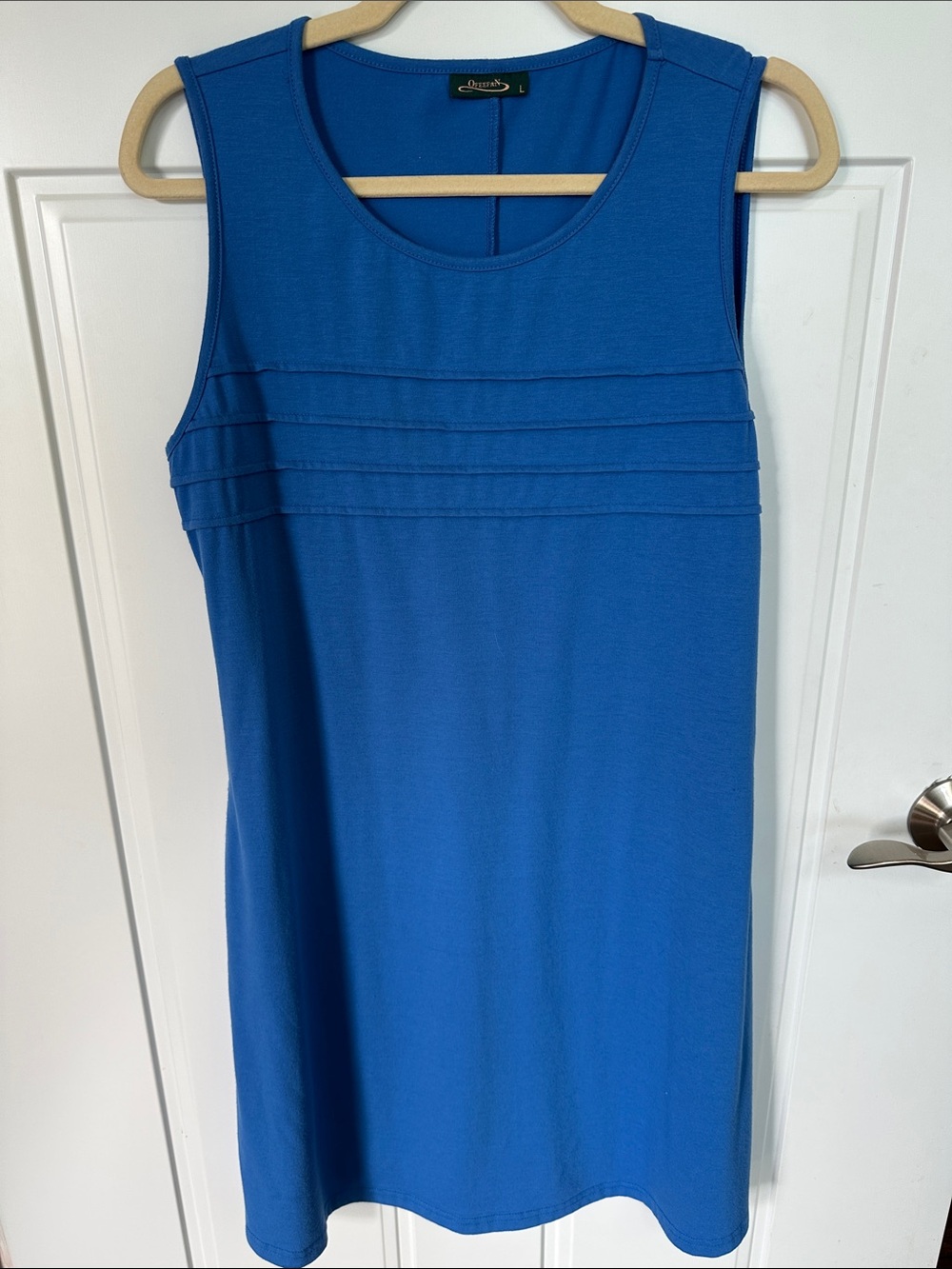 Ofeefan Sleeveless Shift Dress in Bright Blue Large
